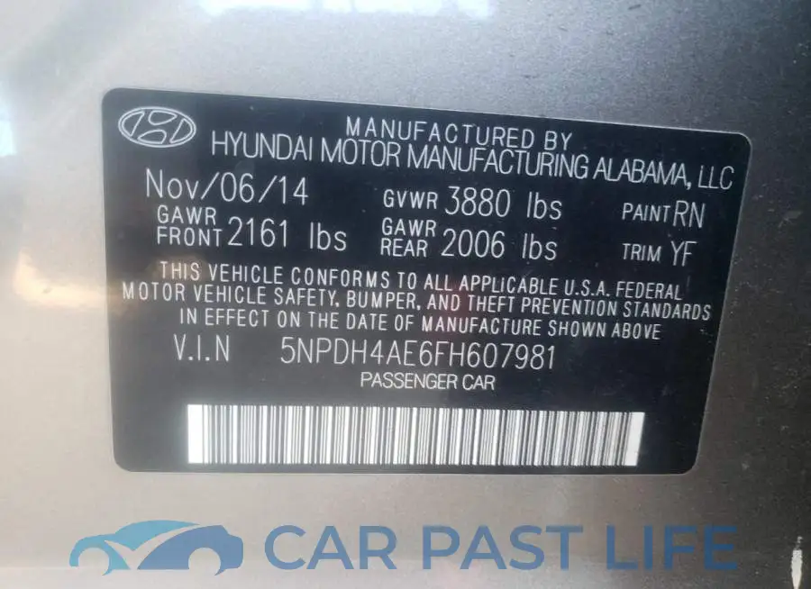 5NPDH4AE6FH607981# 13