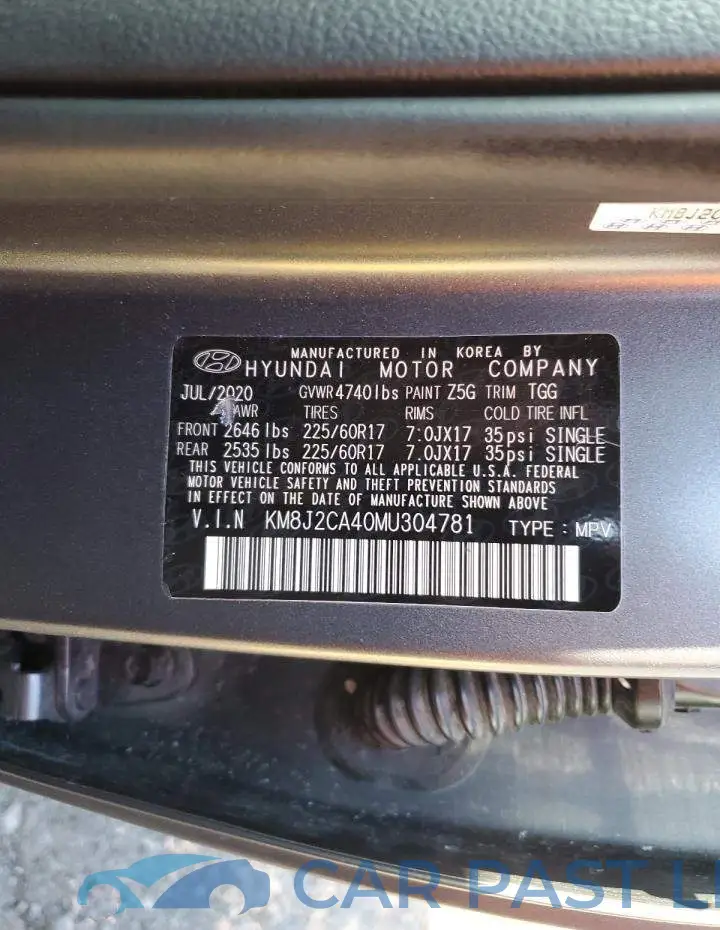 KM8J2CA40MU304781# 13
