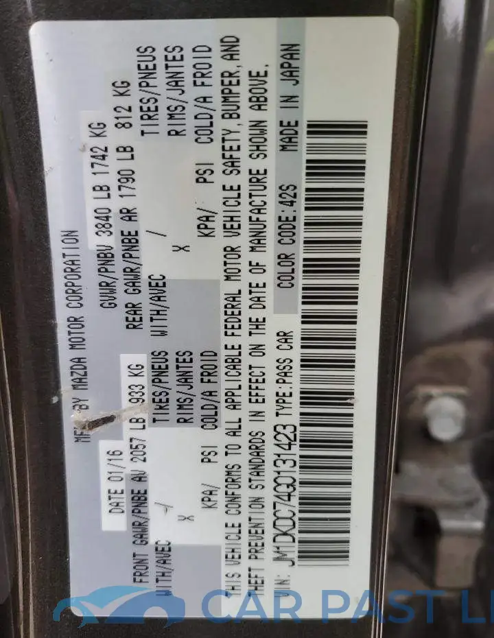 JM1DKDC74G0131423# 12