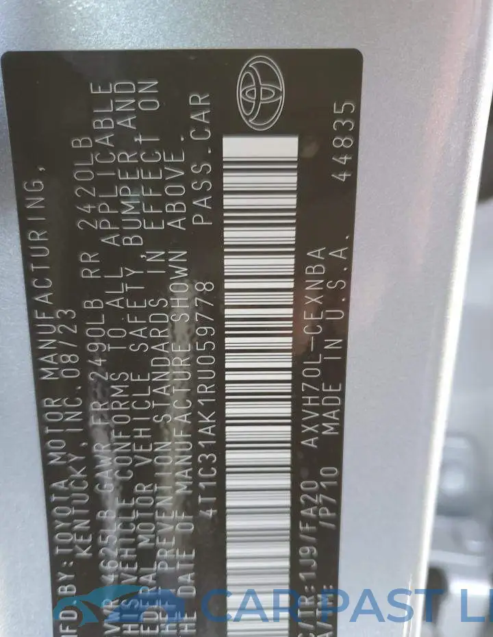 4T1C31AK1RU059778# 12