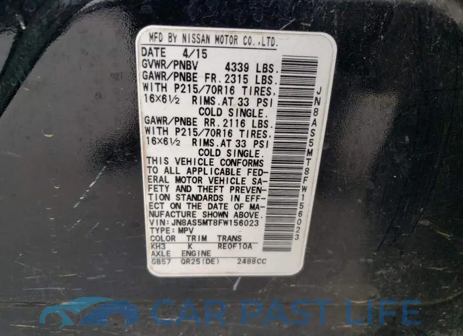 JN8AS5MT8FW156023# 13