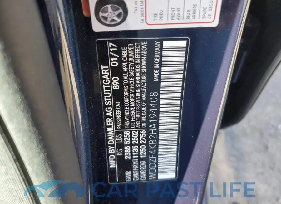 WDDZF4KB2HA194408# 12