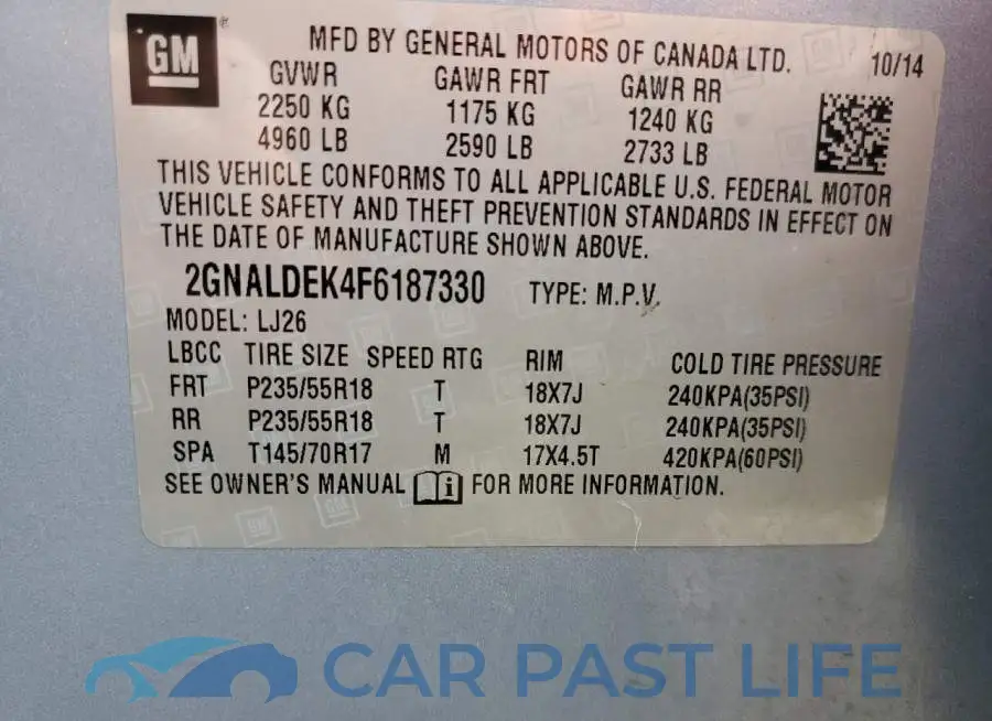 2GNALDEK4F6187330# 13