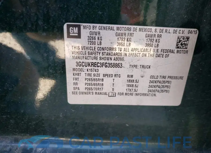 3GCUKREC3FG358863# 12