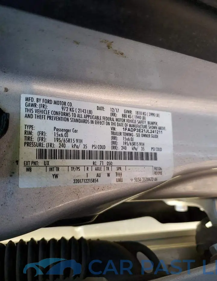 1FADP3E21JL241211# 12