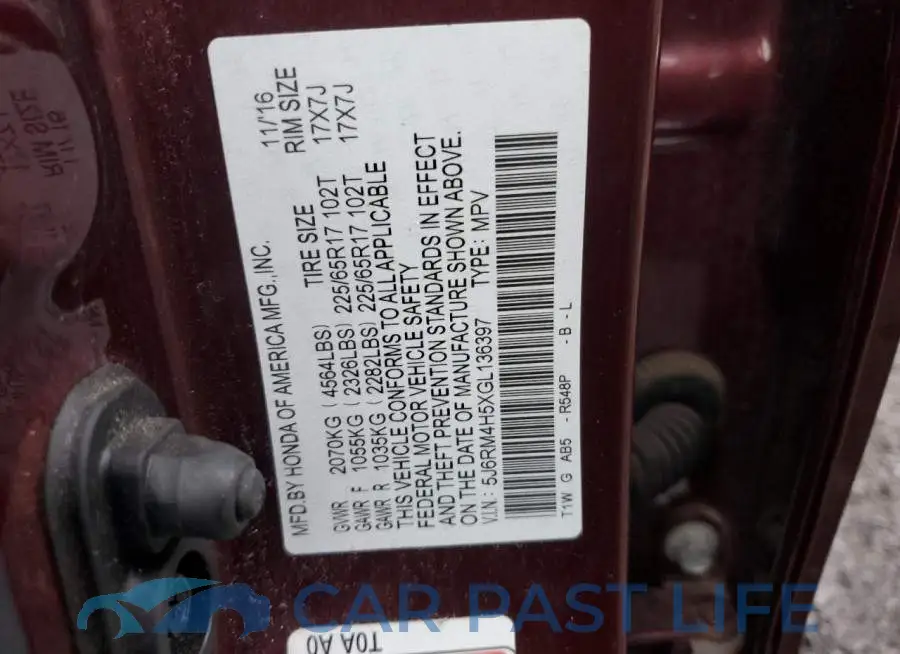 5J6RM4H5XGL136397# 13