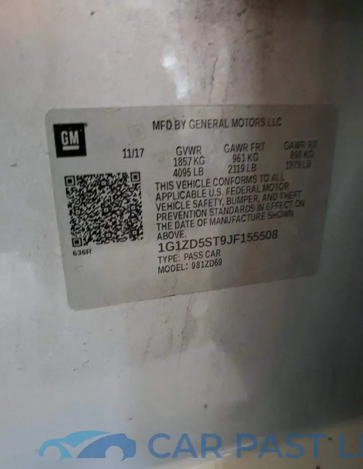 1G1ZD5ST9JF155508# 12