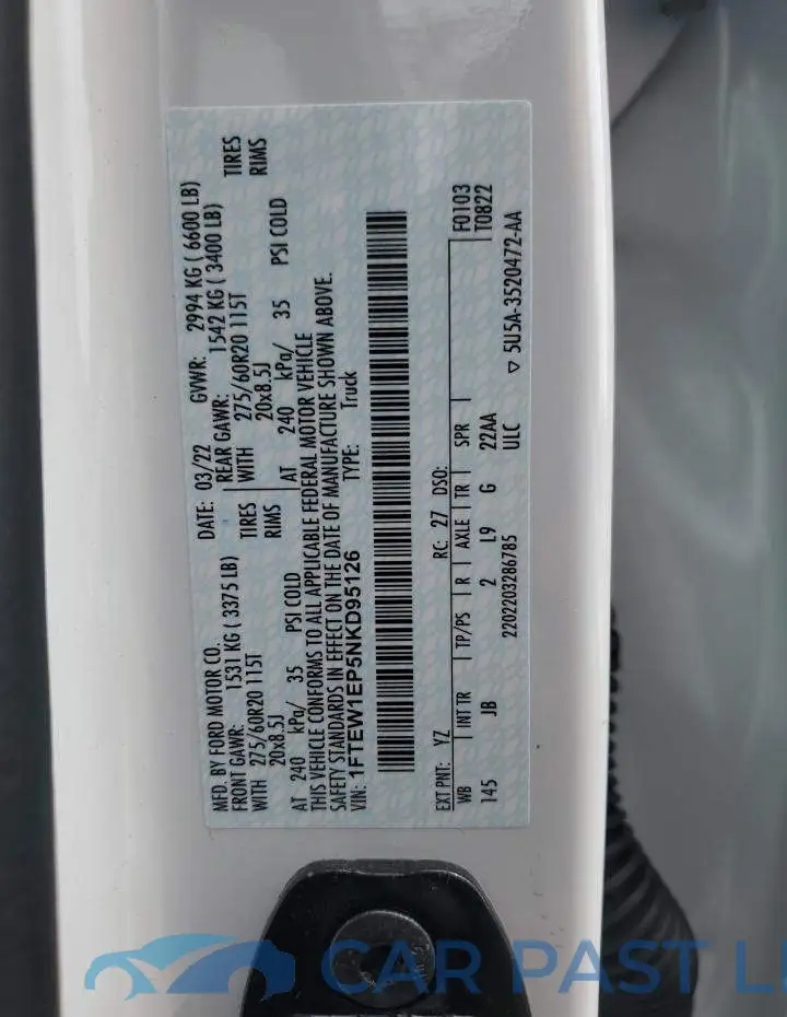 1FTEW1EP5NKD95126# 13