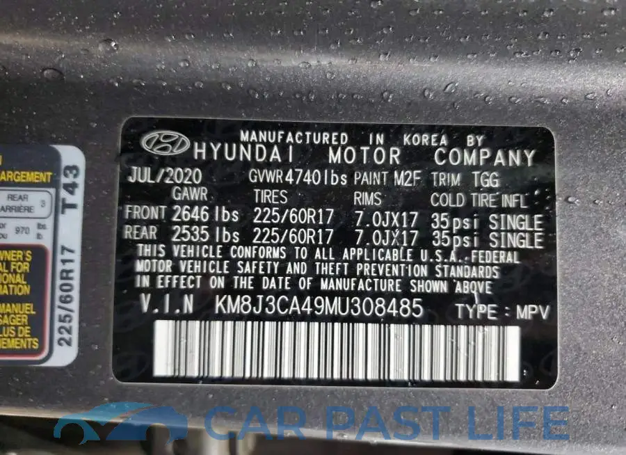 KM8J3CA49MU308485# 14