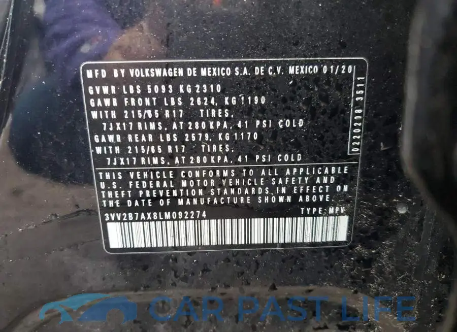 3VV2B7AX8LM092274# 13
