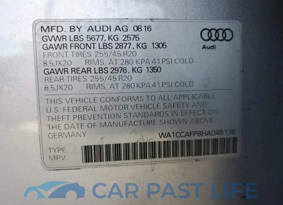 WA1CCAFP8HA045136# 13