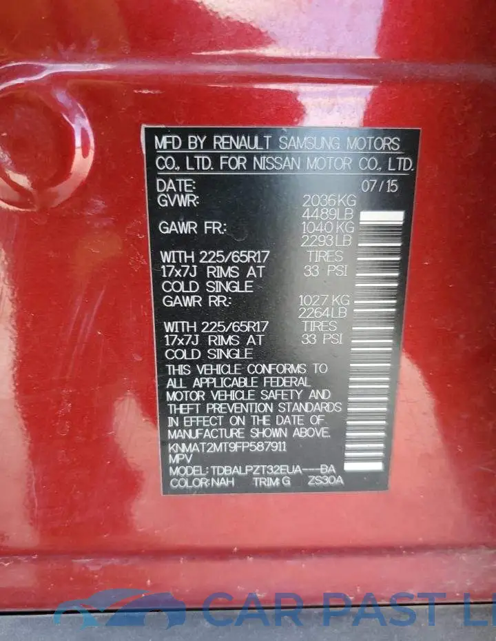 KNMAT2MT9FP587911# 13
