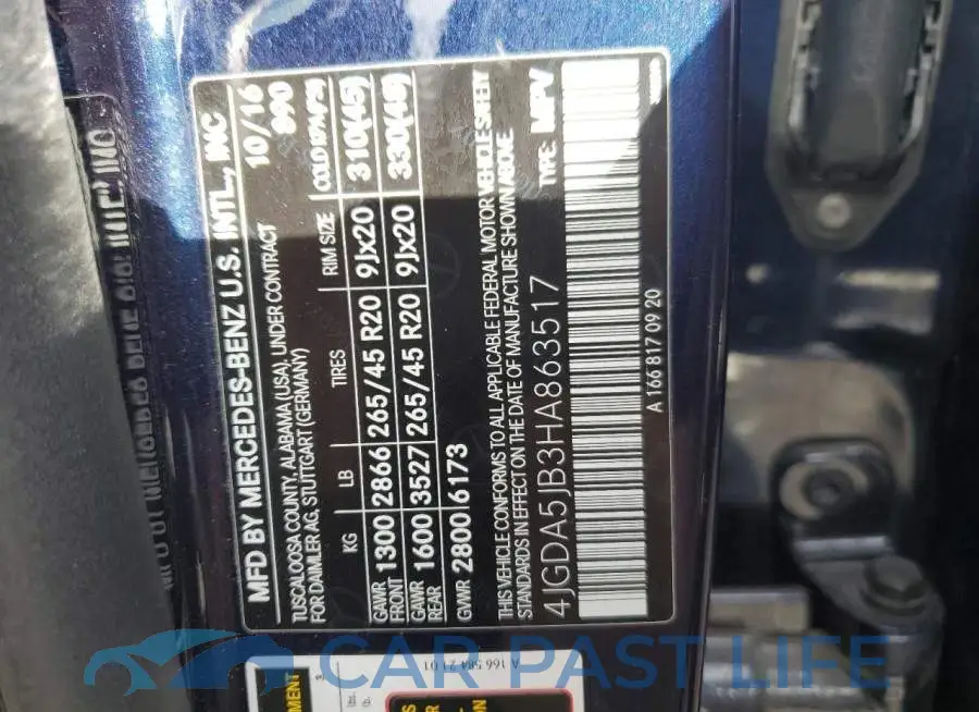 4JGDA5JB3HA863517# 12