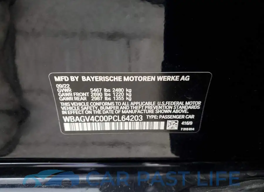 WBAGV4C00PCL64203# 12