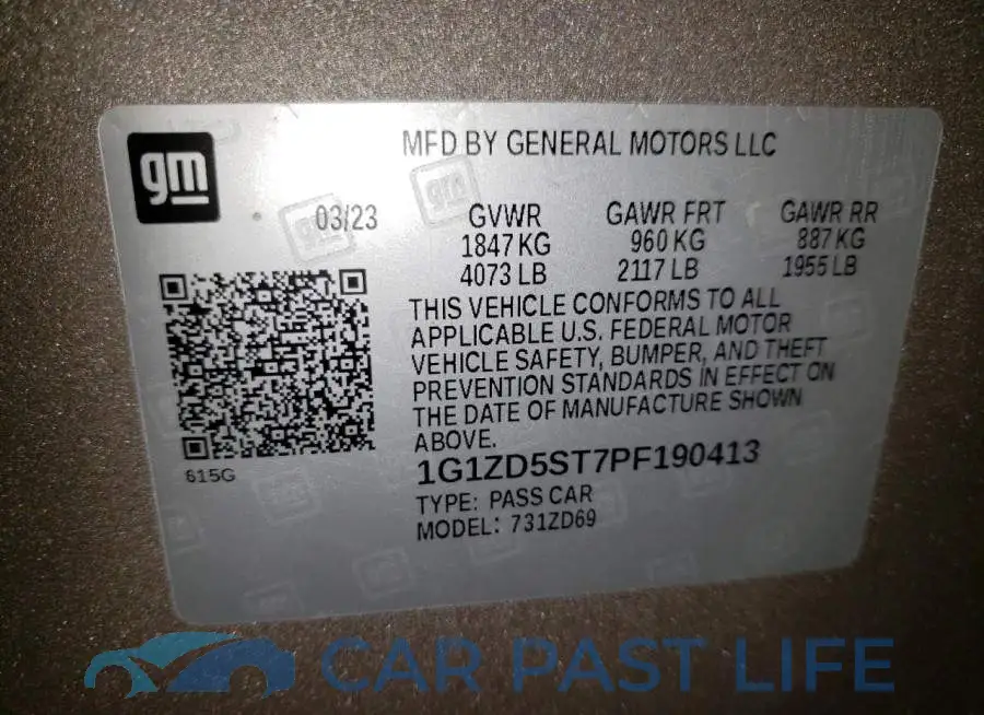 1G1ZD5ST7PF190413# 13