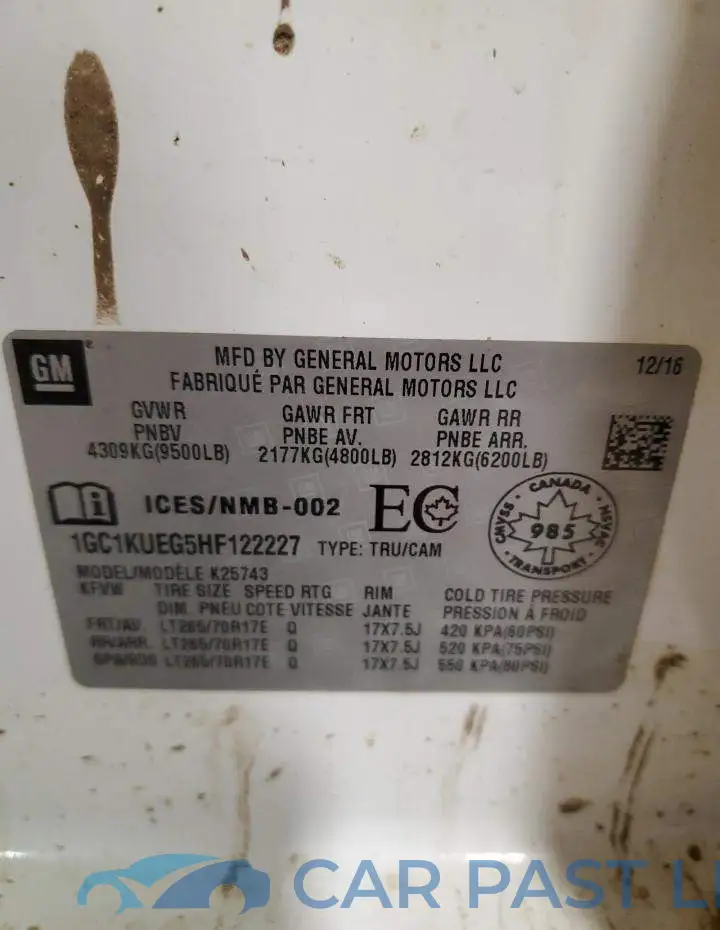 1GC1KUEG5HF122227# 12