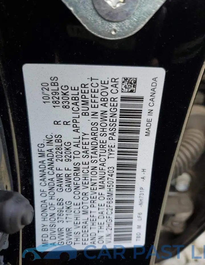 2HGFC2F68MH507403# 12