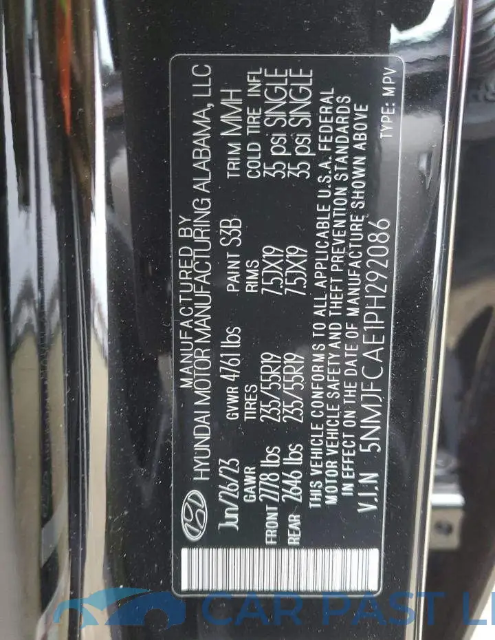 5NMJFCAE1PH292086# 13