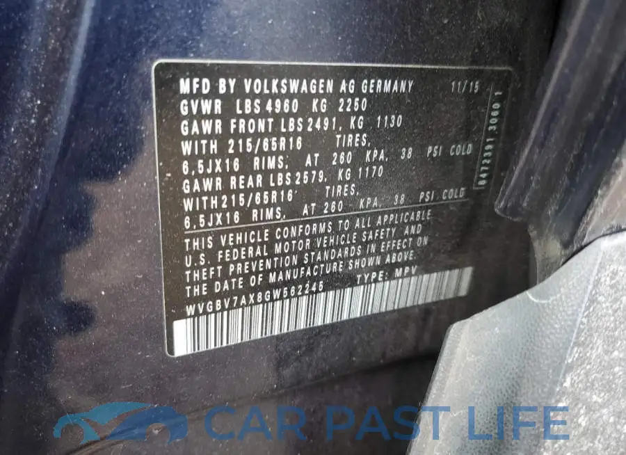 WVGBV7AX8GW562245# 13