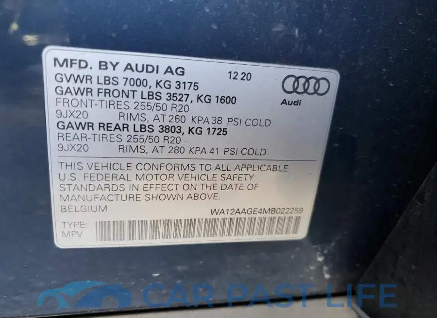 WA12AAGE4MB022259# 13