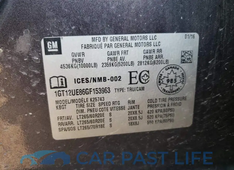 1GT12UE86GF153963# 12