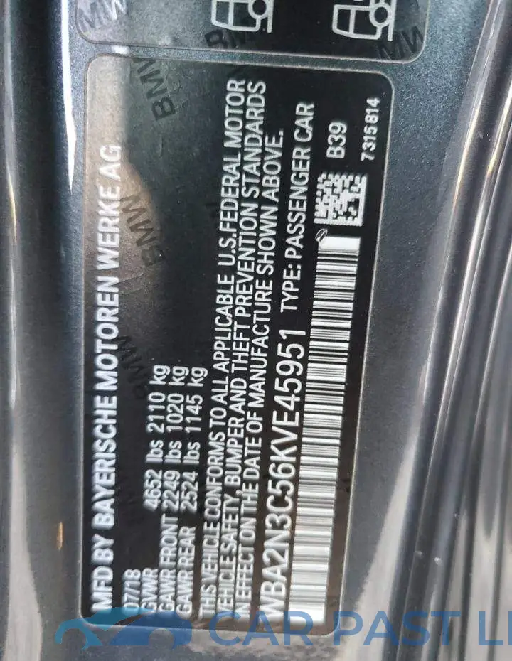 WBA2N3C56KVE45951# 12