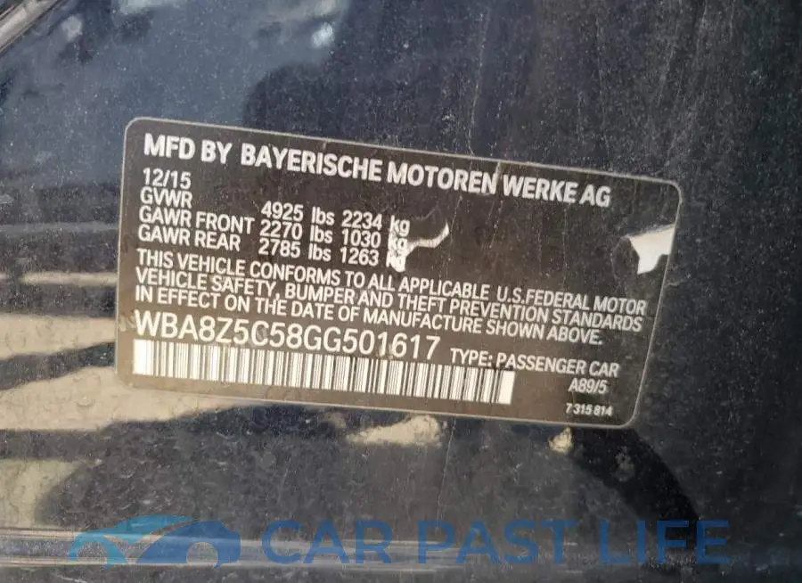 WBA8Z5C58GG501617# 12