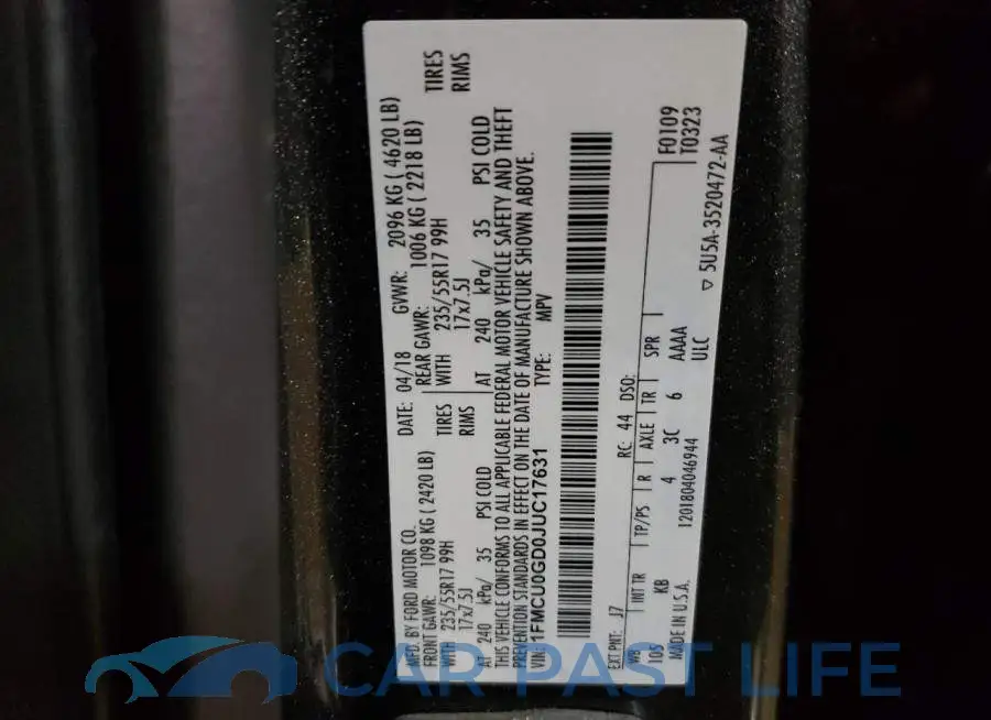 1FMCU0GD0JUC17631# 14