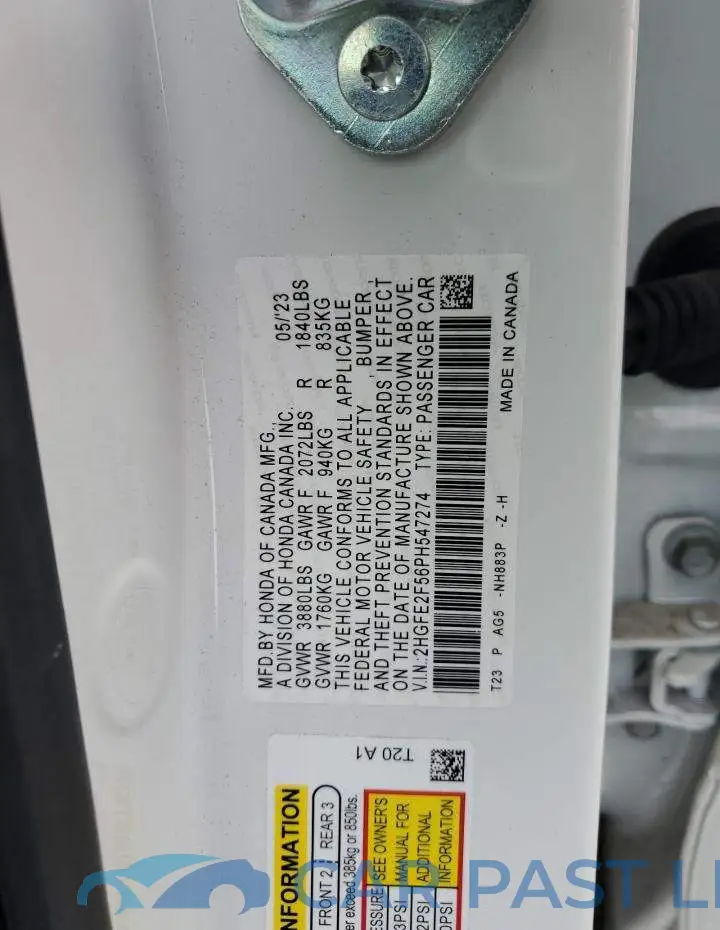 2HGFE2F56PH547274# 13
