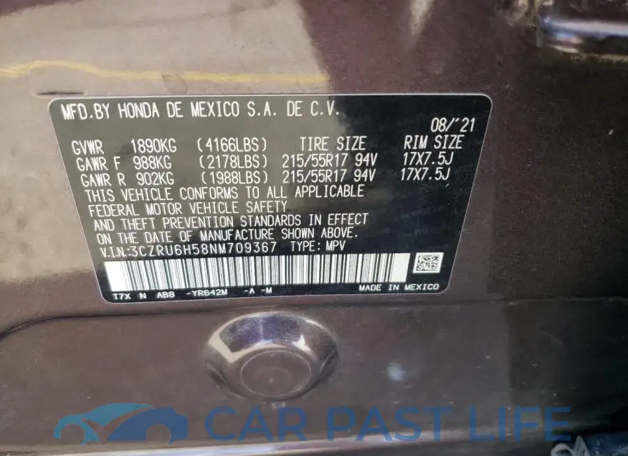 3CZRU6H58NM709367# 13