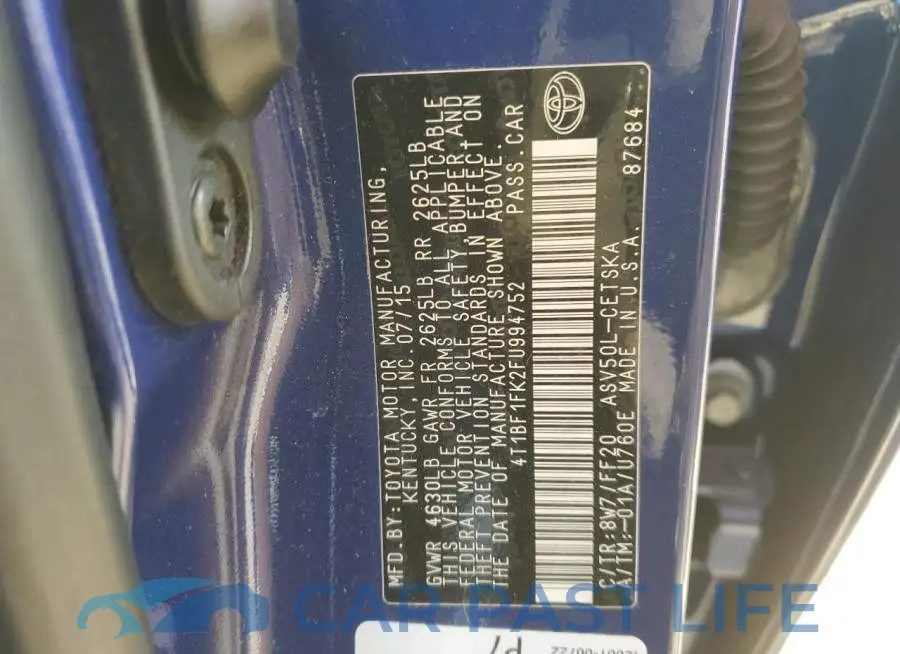 4T1BF1FK2FU994752# 12