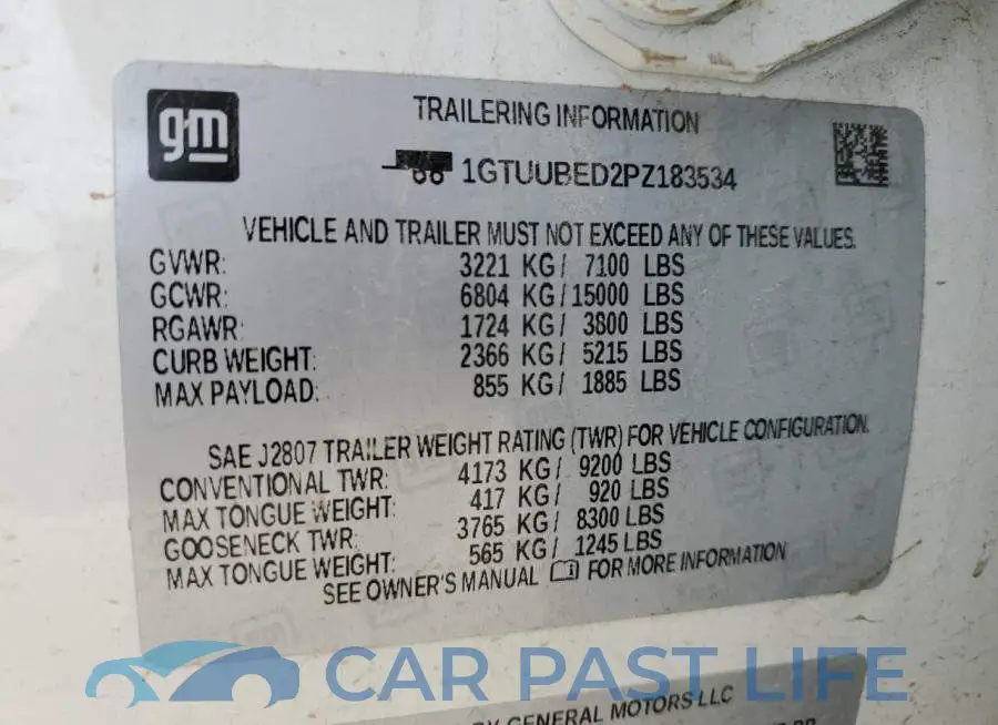 1GTUUBED2PZ183534# 12