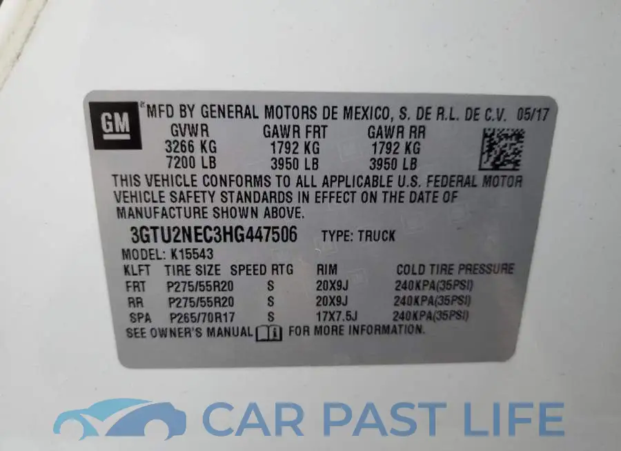 3GTU2NEC3HG447506# 12