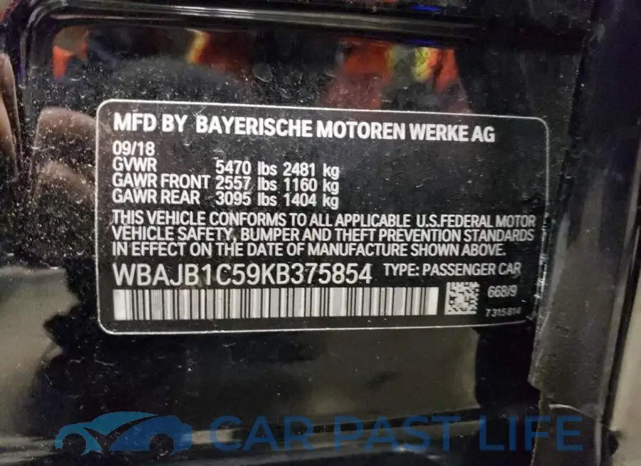 WBAJB1C59KB375854# 12