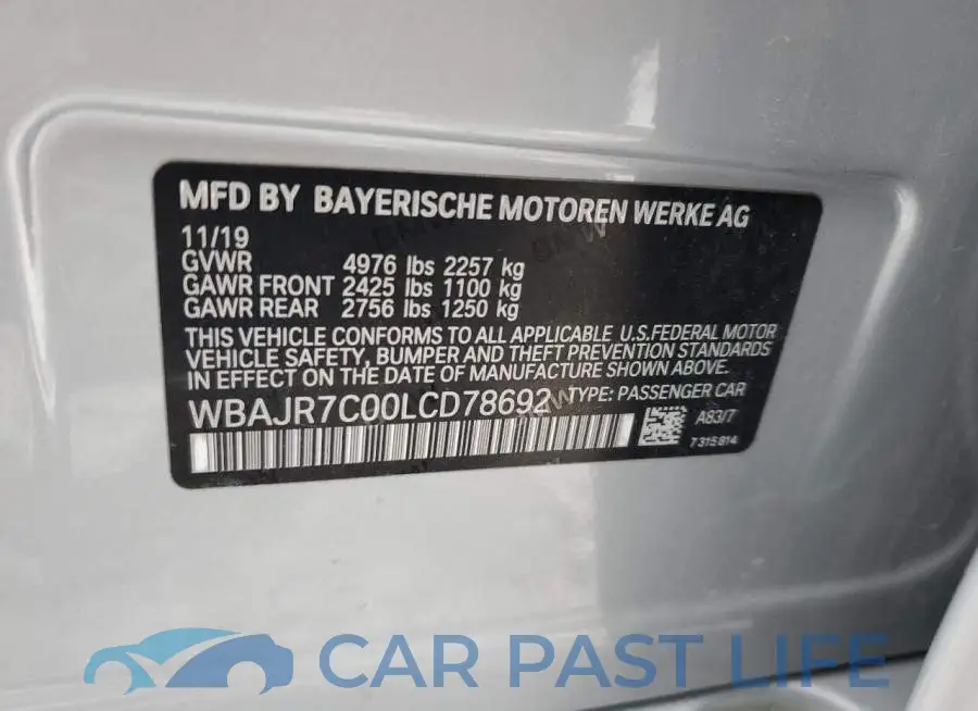 WBAJR7C00LCD78692# 12