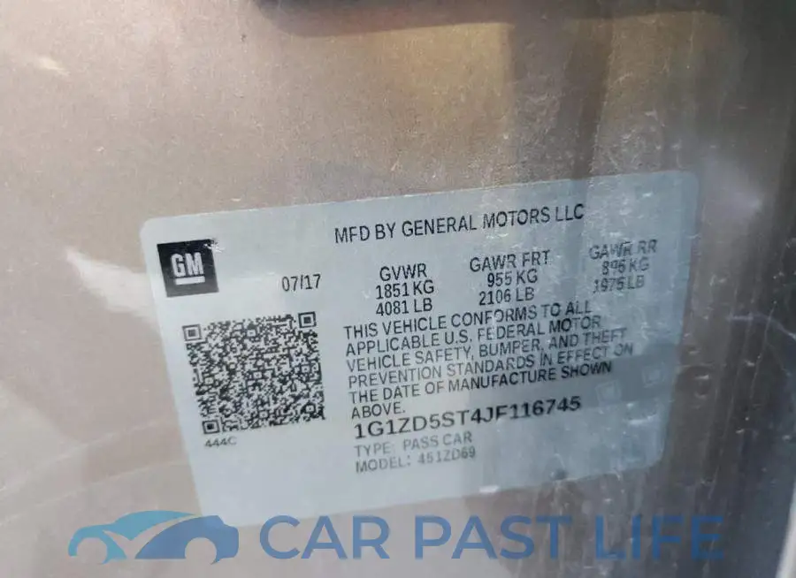 1G1ZD5ST4JF116745# 12
