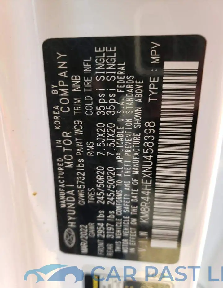 KM8R44HEXNU458398# 13