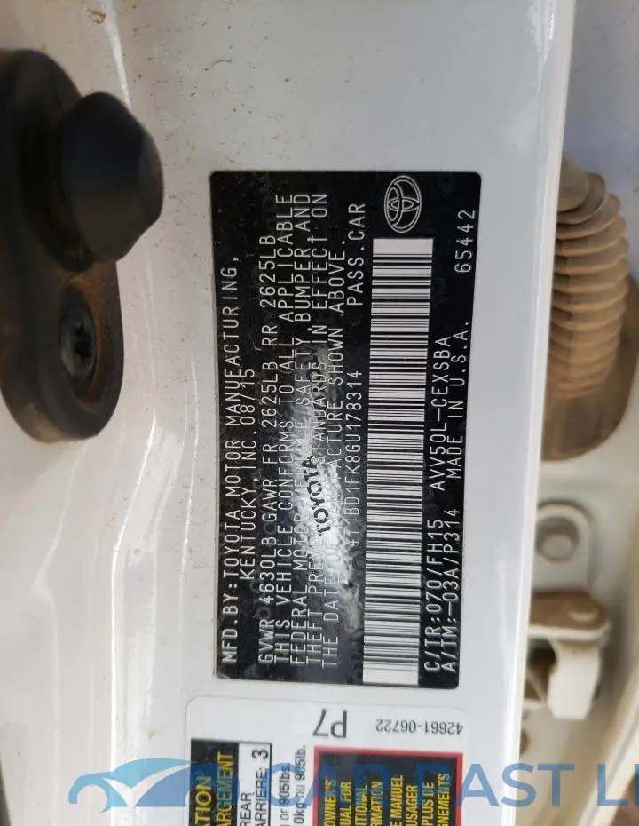 4T1BD1FK8GU178314# 12