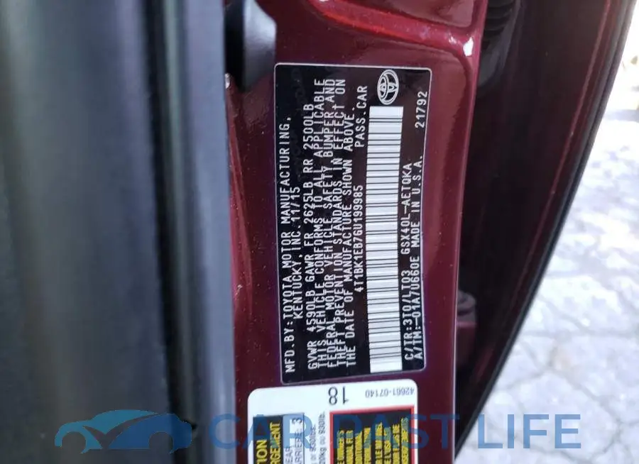 4T1BK1EB7GU199985# 13