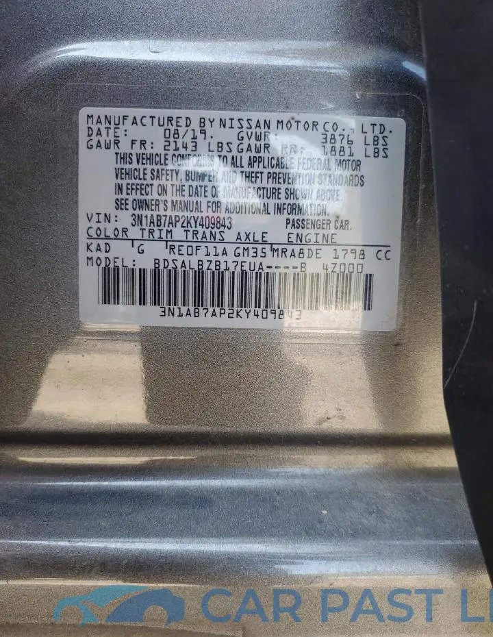 3N1AB7AP2KY409843# 12