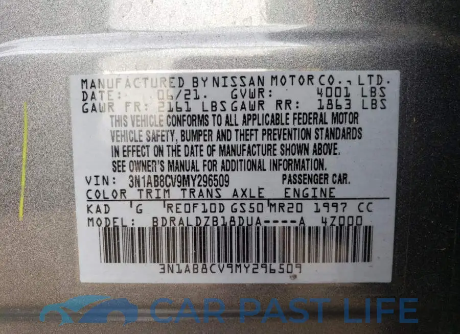 3N1AB8CV9MY296509# 12