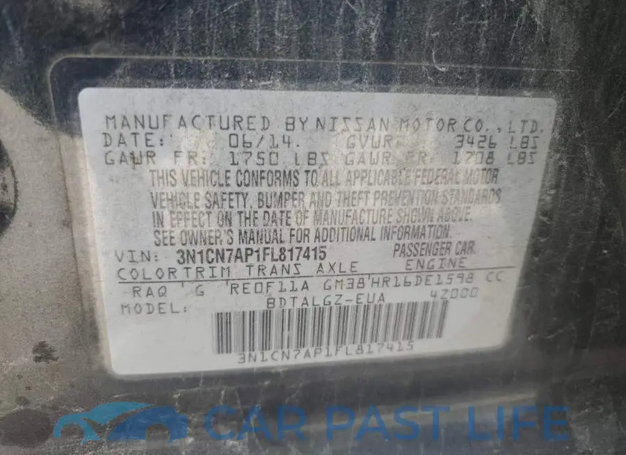 3N1CN7AP1FL817415# 12