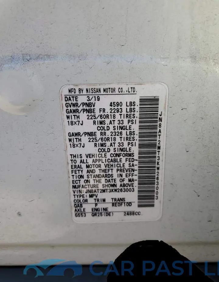 JN8AT2MT3KW263003# 13