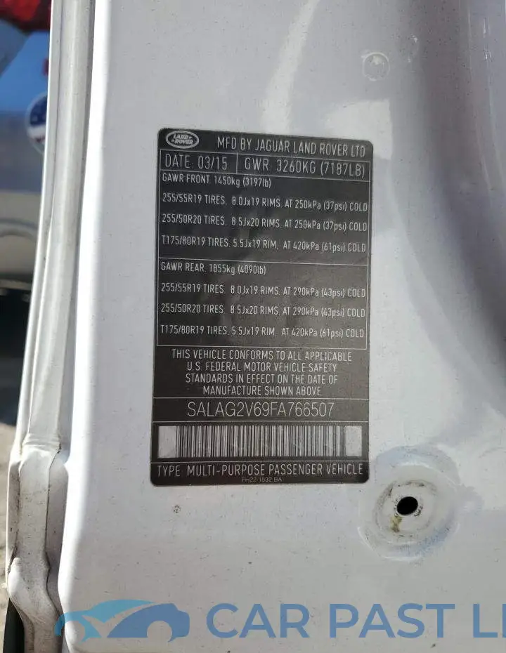 SALAG2V69FA766507# 12