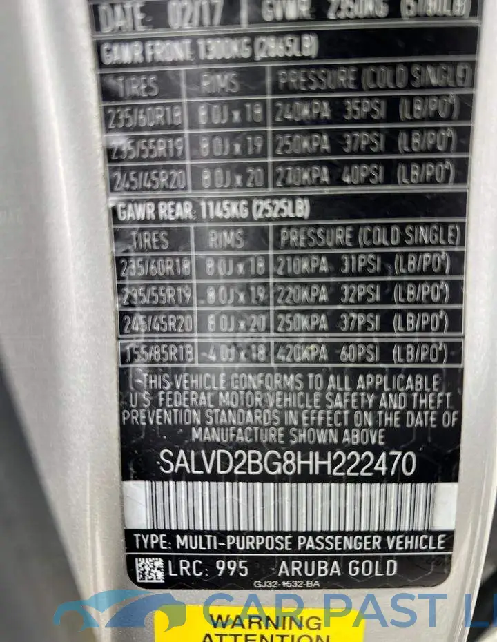 SALVD2BGHH222470# 10