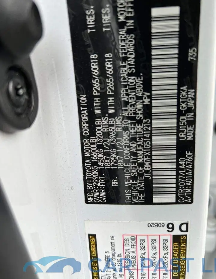 JTJBM7FX1G5141213# 10