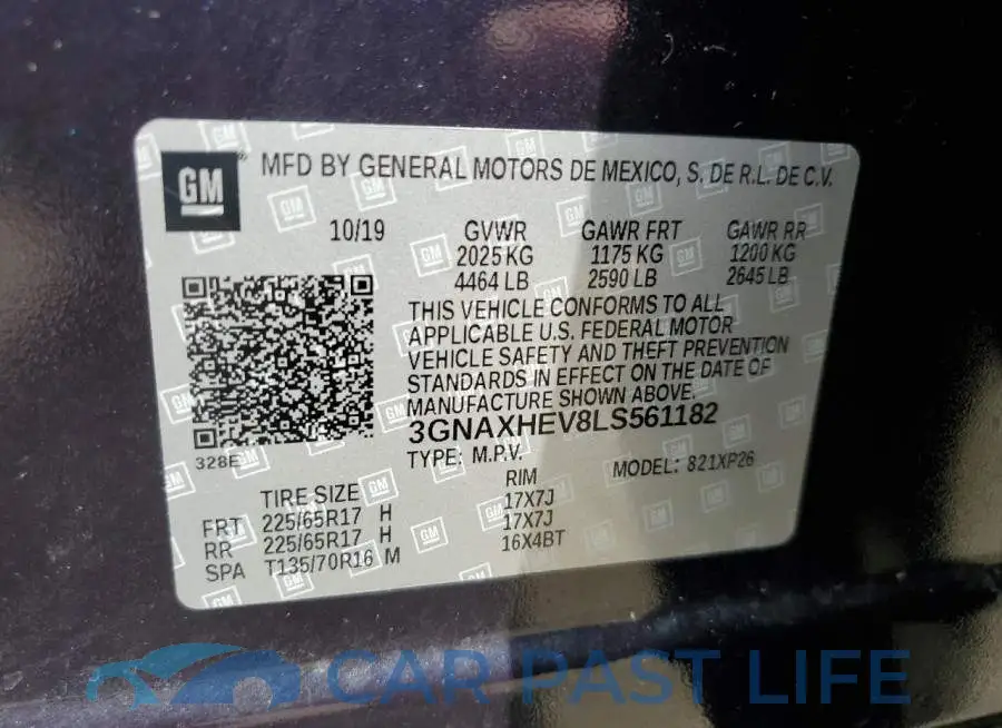 3GNAXHEV8LS561182# 13