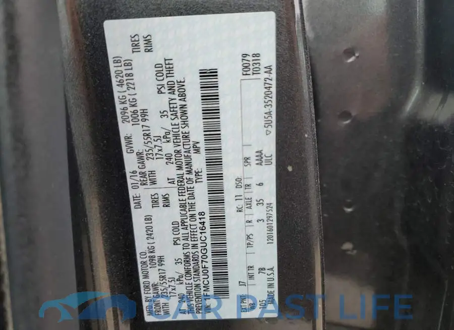 1FMCU0F70GUC16418# 14
