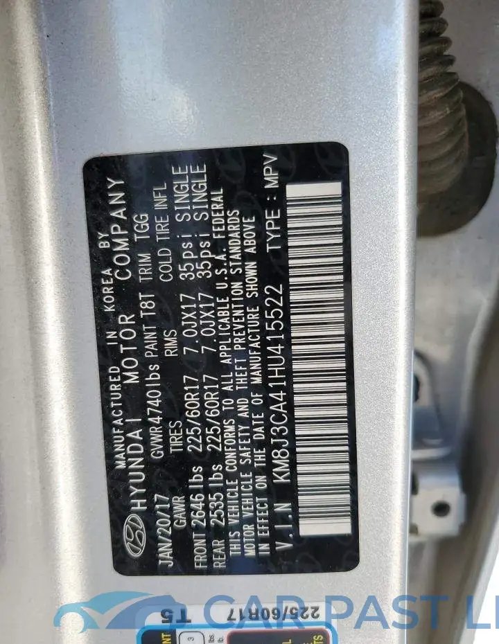 KM8J3CA41HU415522# 13