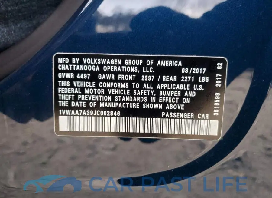 1VWAA7A39JC002846# 12